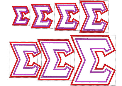 Sororities Greek Font Classic Double Applique
