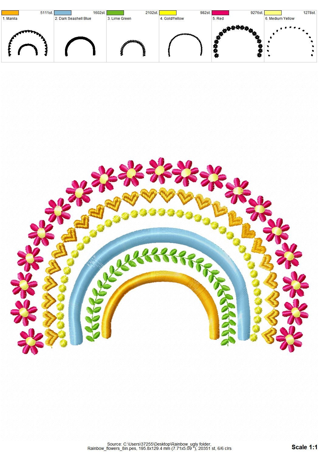 Boho Daisy Rainbow