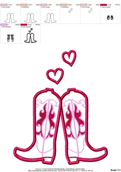 Valentine Heart Cowgirl Cowboy Boots