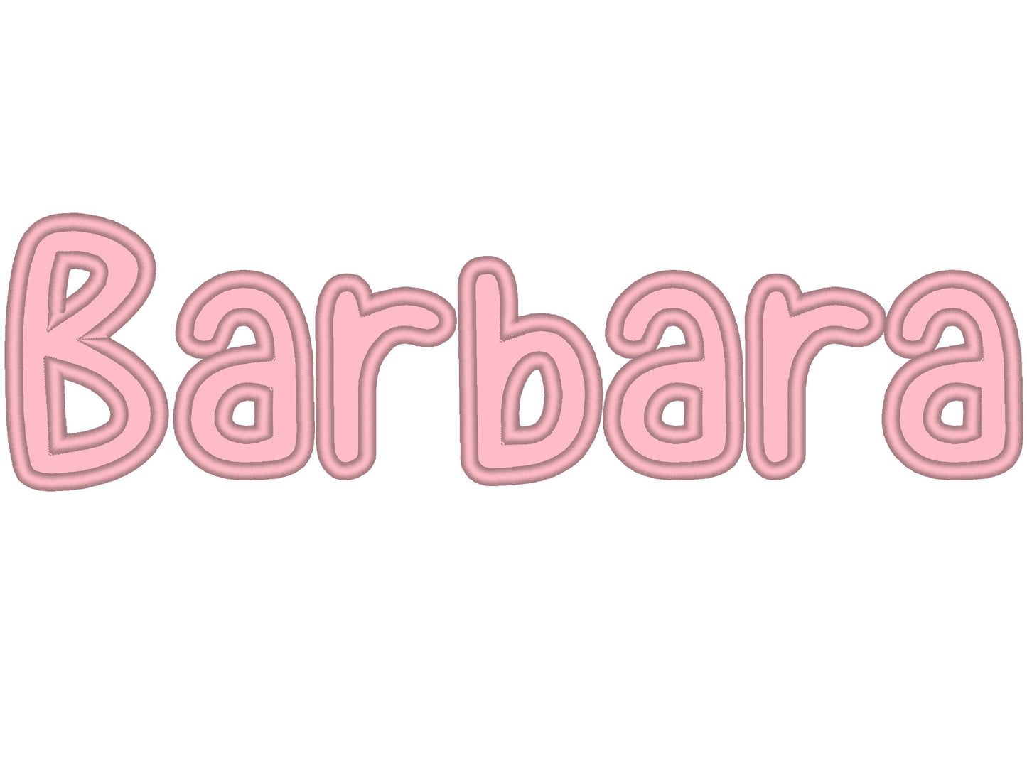 Satin Stitch Outline Applique Font Janet