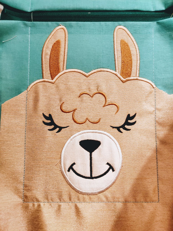 Llama Zipper Bag in the Hoop