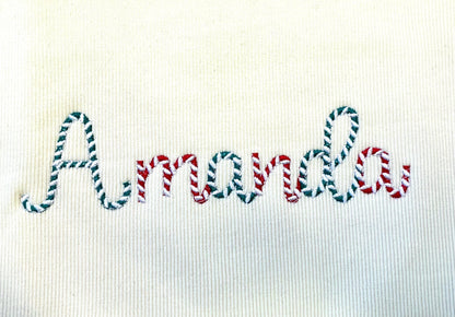 Dense Candy Cane Stitch Font