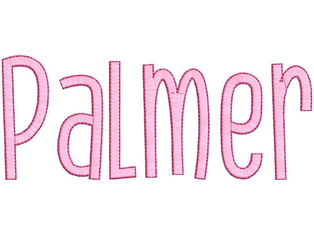 Satin Stitch And Outline Thin Tall Font