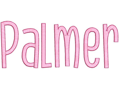 Satin Stitch And Outline Thin Tall Font