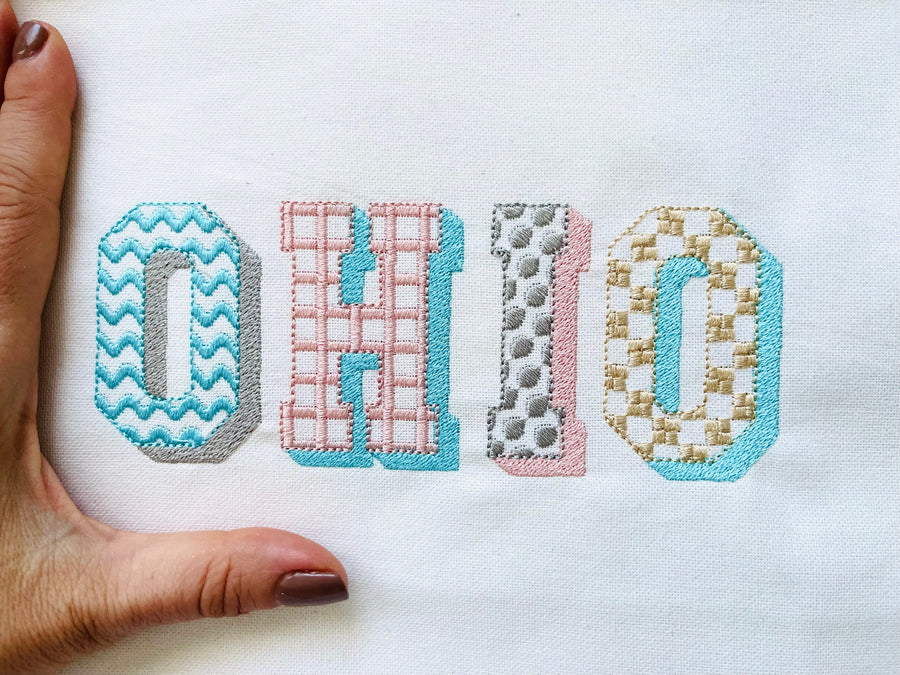 Patterned Font Set of 4