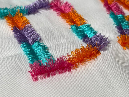 Multicolor Fringed Varsity Font