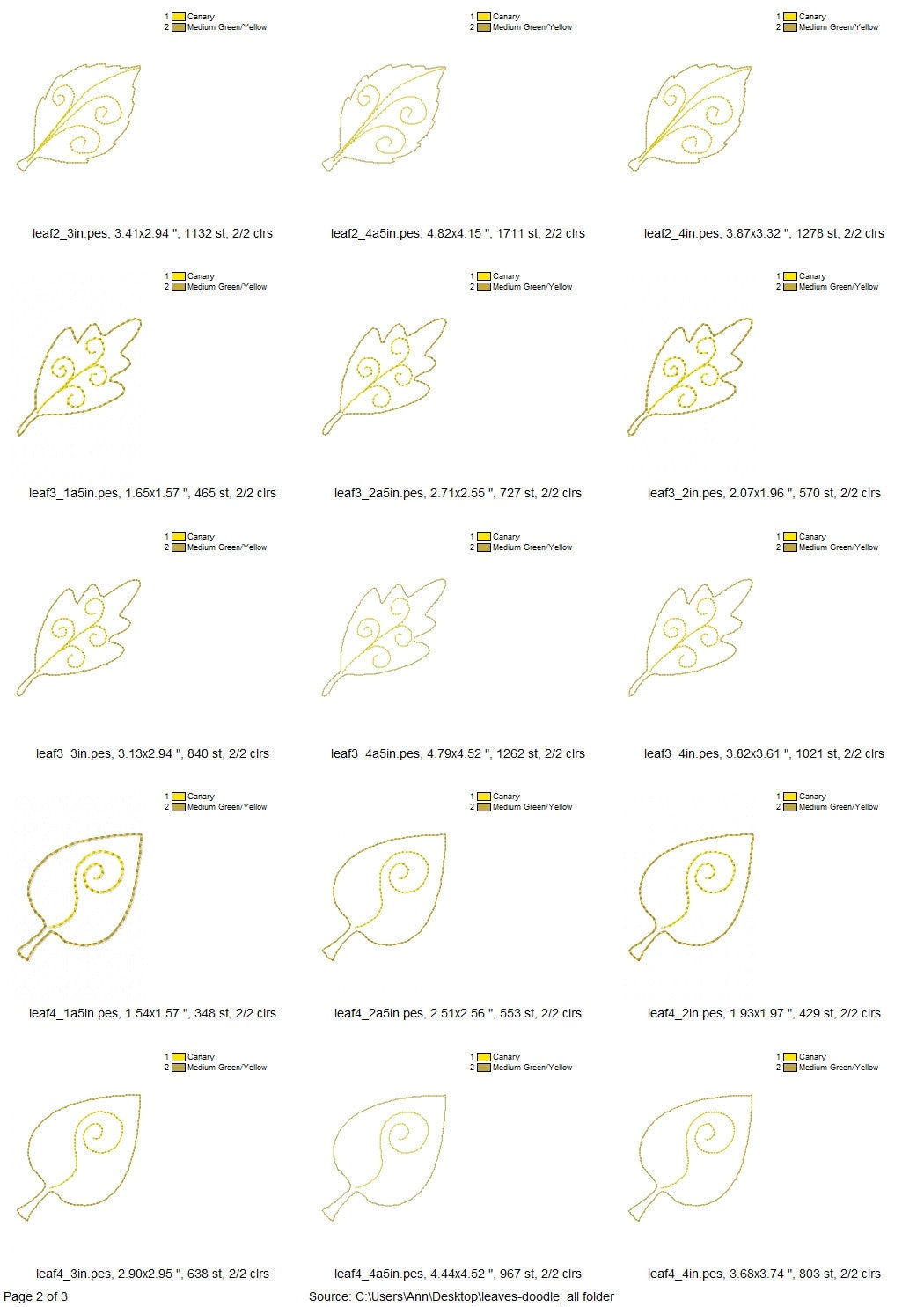 Summer Fall Leaf ITH Set of 7