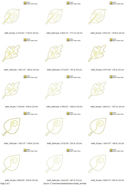 Summer Fall Leaf ITH Set of 7