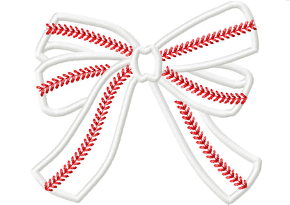 Baseball Stitch Side Bow Applique