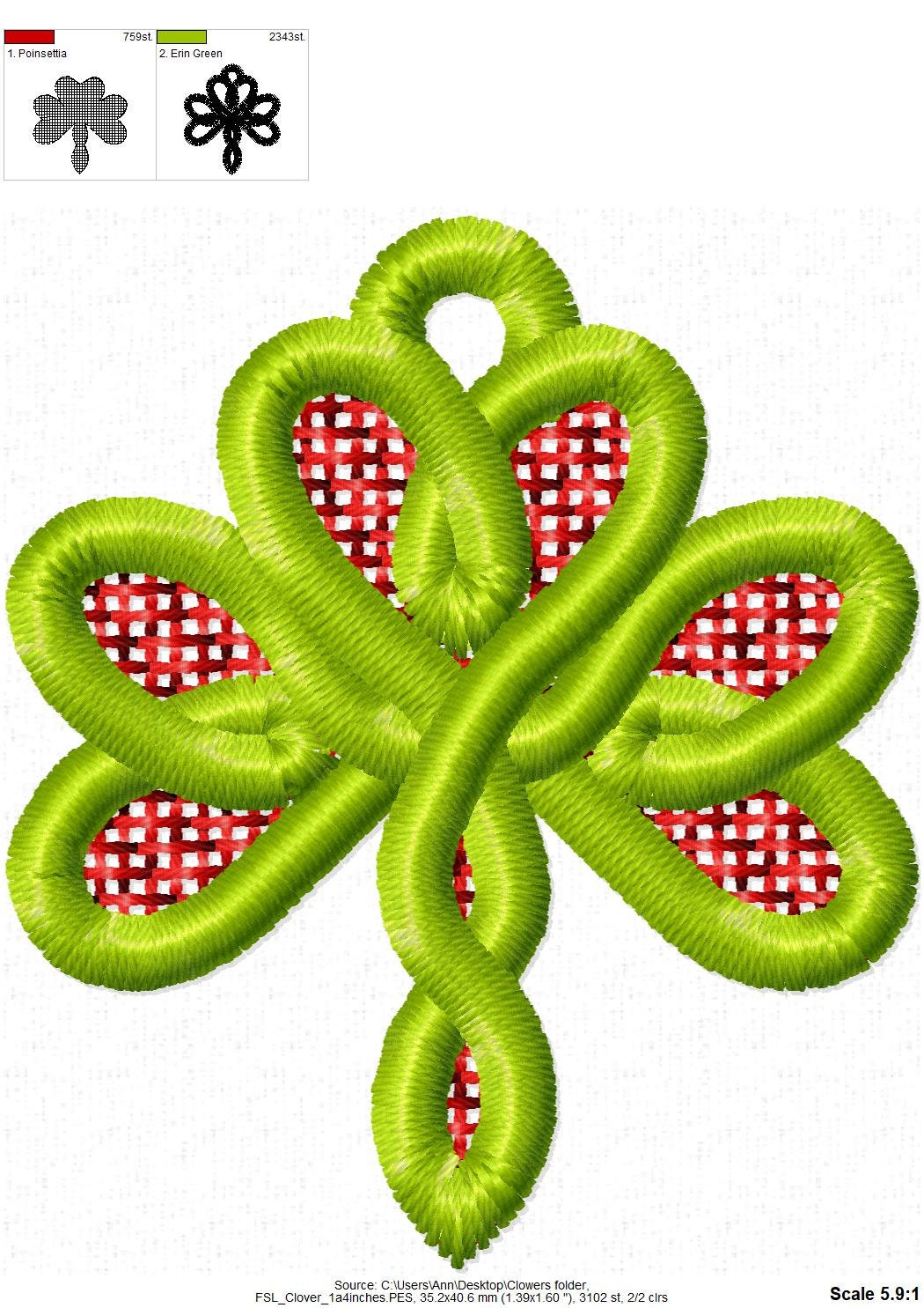 Celtic Clover Charm Necklace FSL