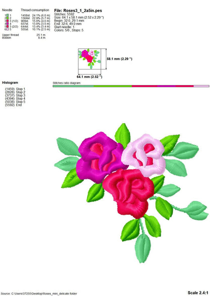 Accent Mini Rose Flower Big Set