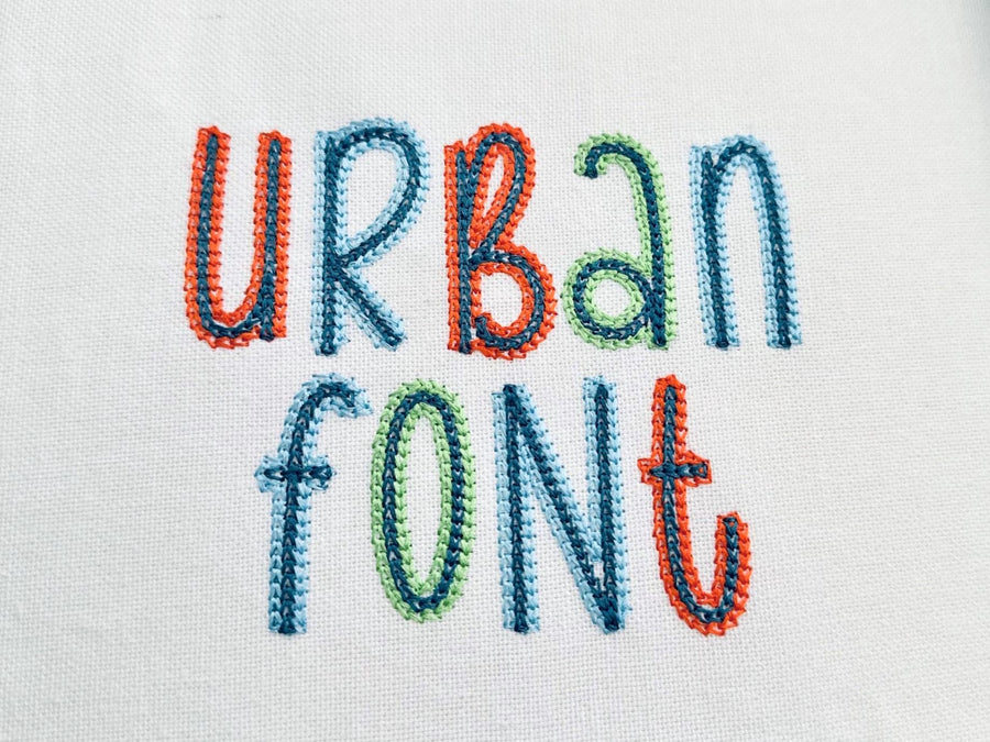 2-Color Urban Chain Stitch Font