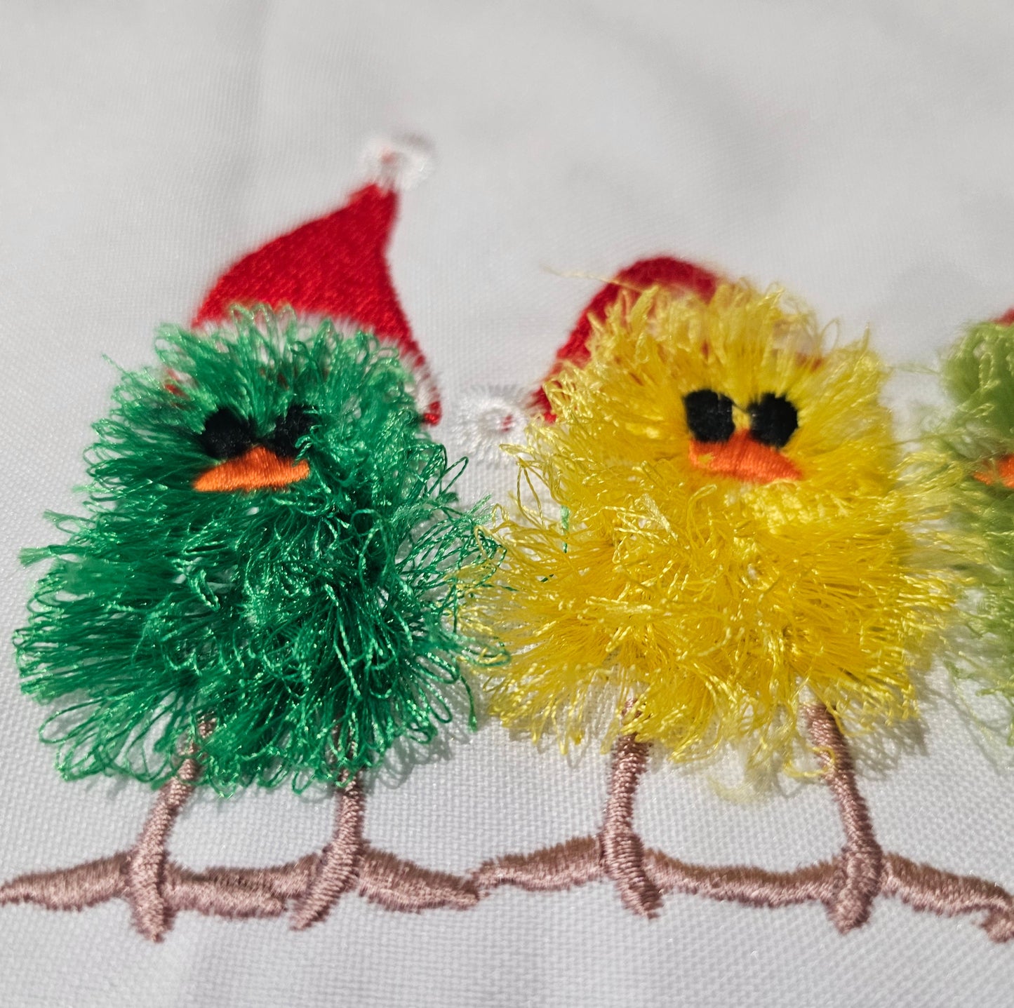 Fringed Christmas Chick Trio