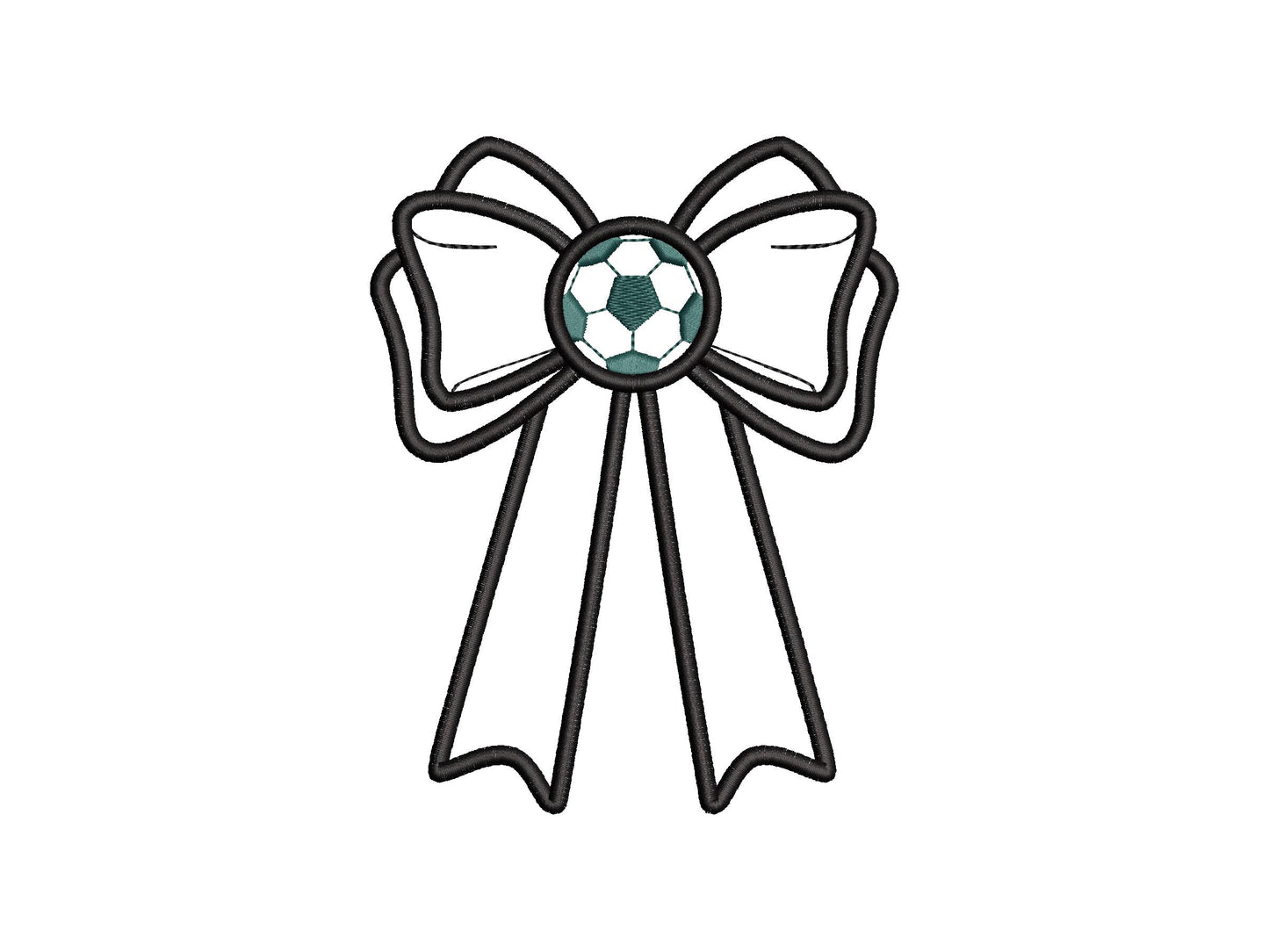 Soccer Ball and Bow Applique