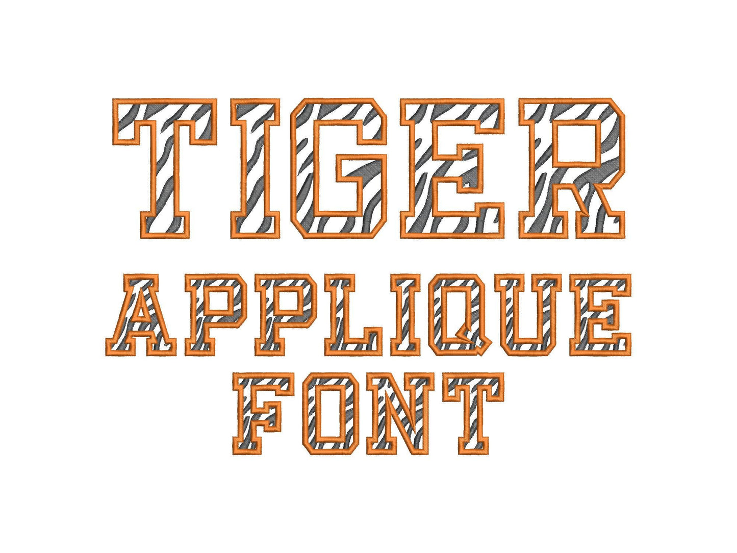 Tiger Print Striped Font Applique