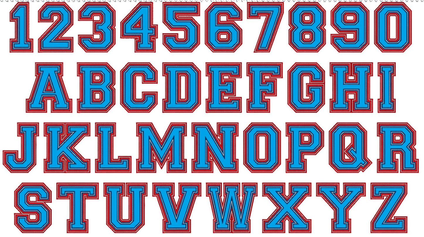 Double Applique Athletic Sport Font