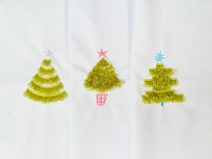 Three Single Fringed Christmas trees