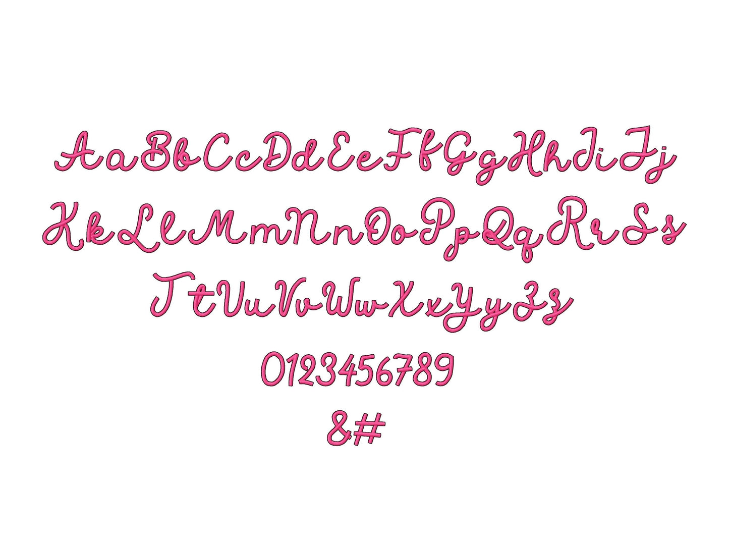 Satin Stitch and Outline Handwritten Font Barb