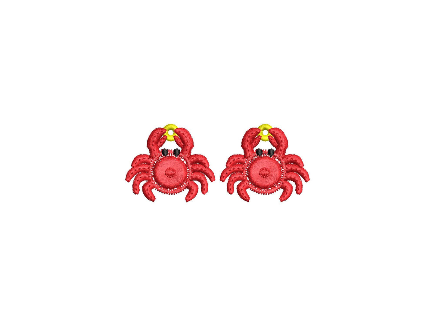 Fringed Crab cute fluffy tiny earrings or charm in the hoop FSL