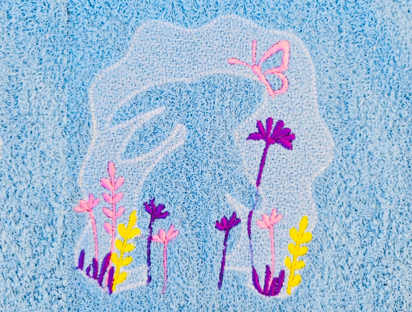 Embossed Floral Bunny