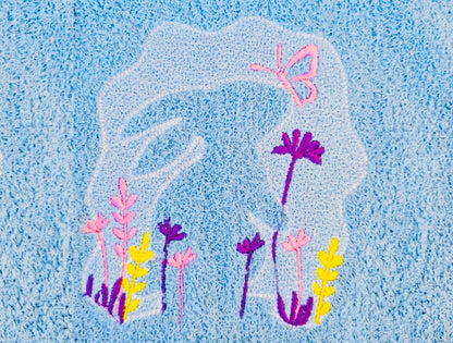 Embossed Floral Bunny