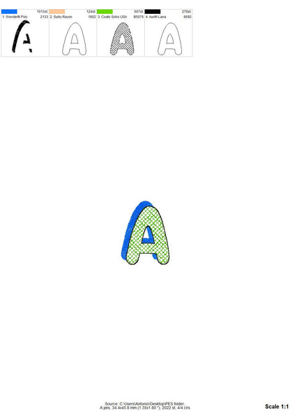 Glitter HTV Bubble Shadow Font