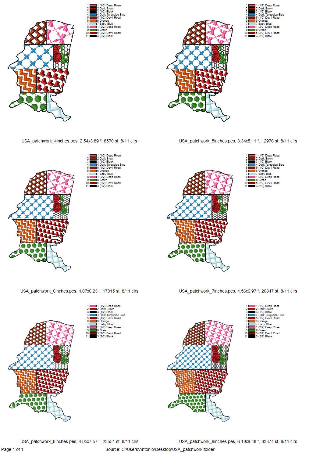 Patchwork USA States patterned US outline silhouette United States of
