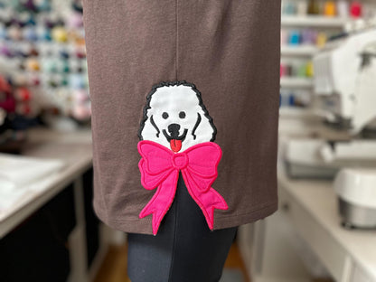 Poodle Dog and Bow Applique