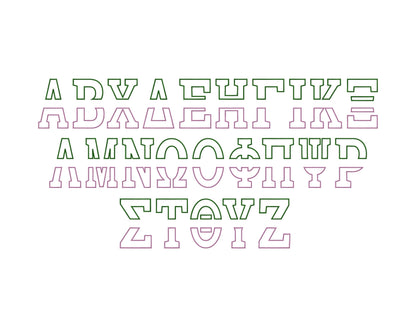Split Greek Font Applique and Mini Font