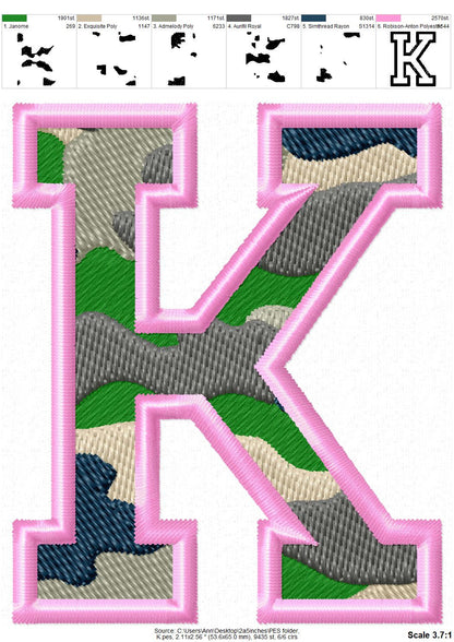 Varsity Camouflage Camo Font