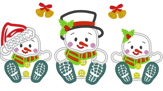 Little Snowman Baby Applique Set of 3