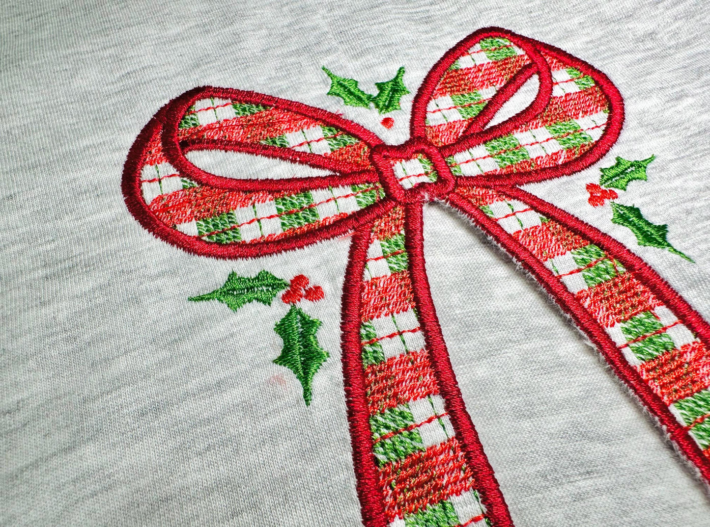Gingham Plaid Christmas Bow