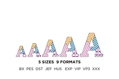 Patchwork Patterned Block Font