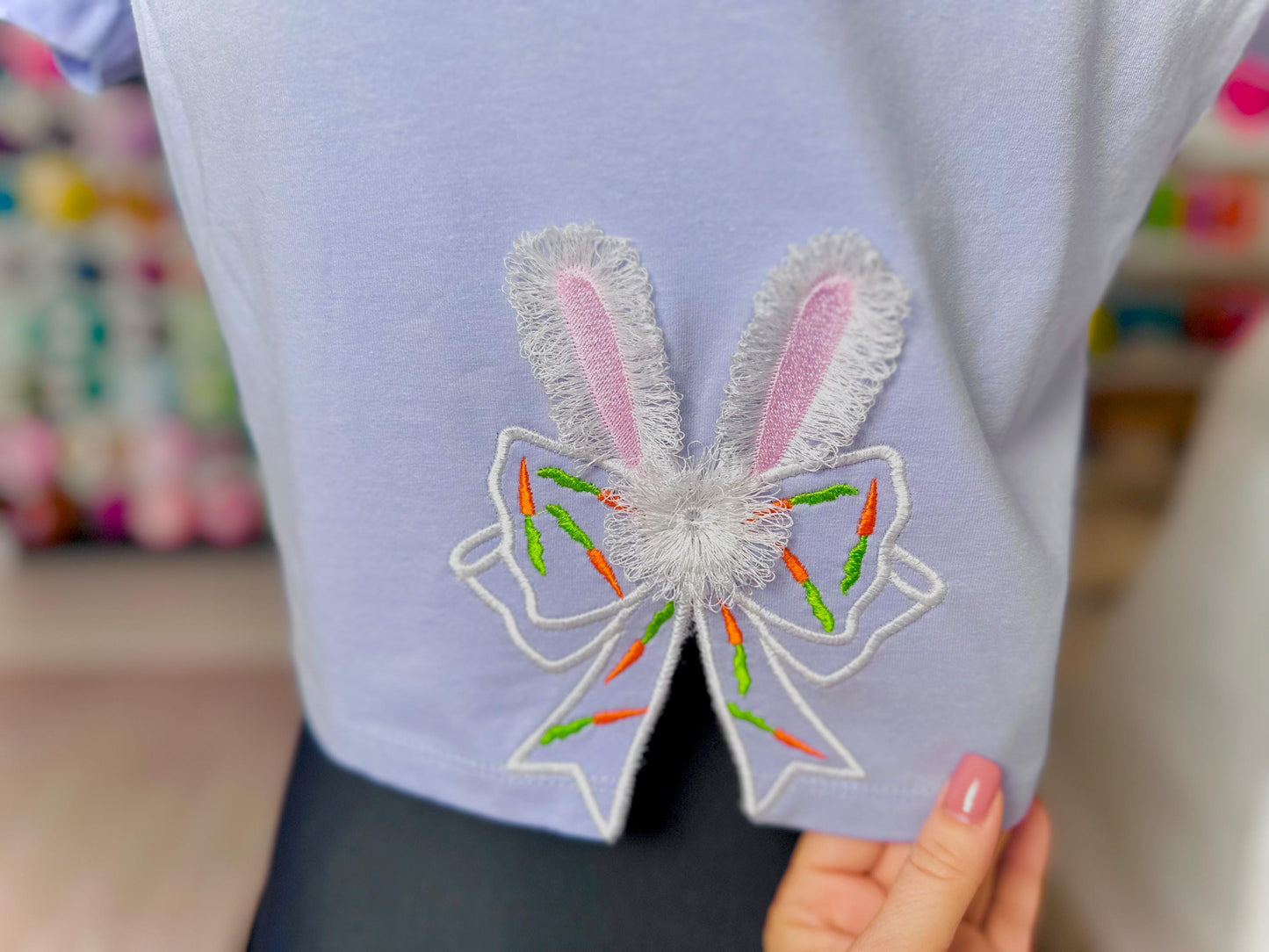 Fringed Easter Bunny and Bow