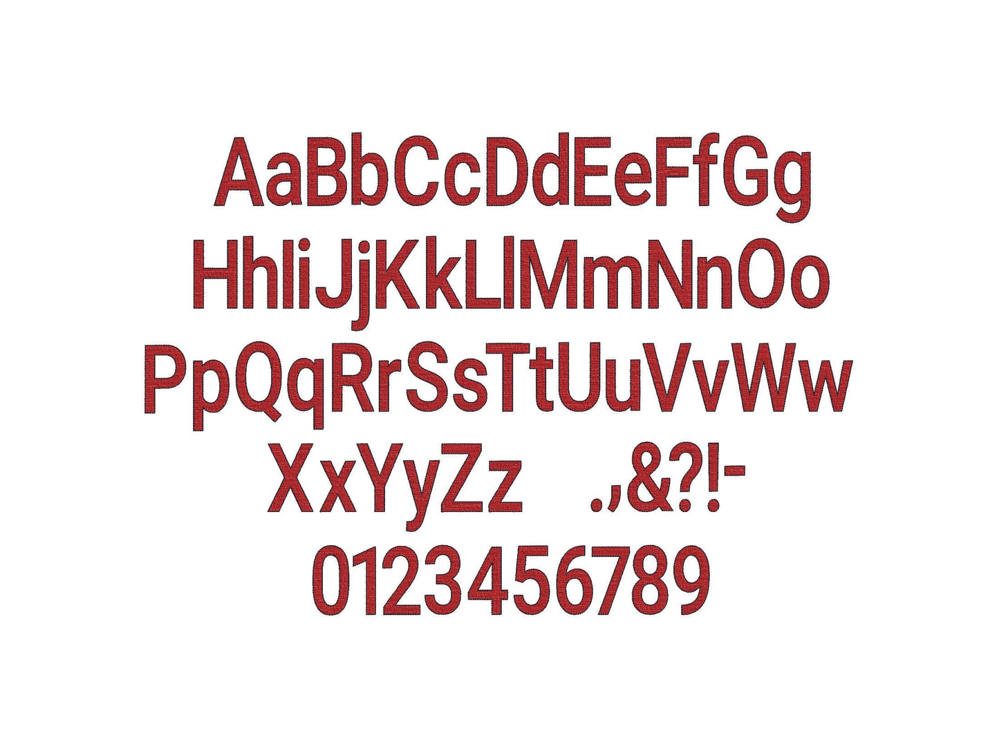 Fill Stitch And Outline Font Ronda