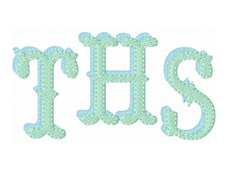 Fishtail Shadow Monogram Font