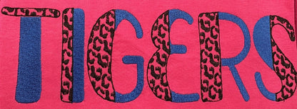 Split Font Leopard spots and fill stitch Duo font 2 colors alphabet