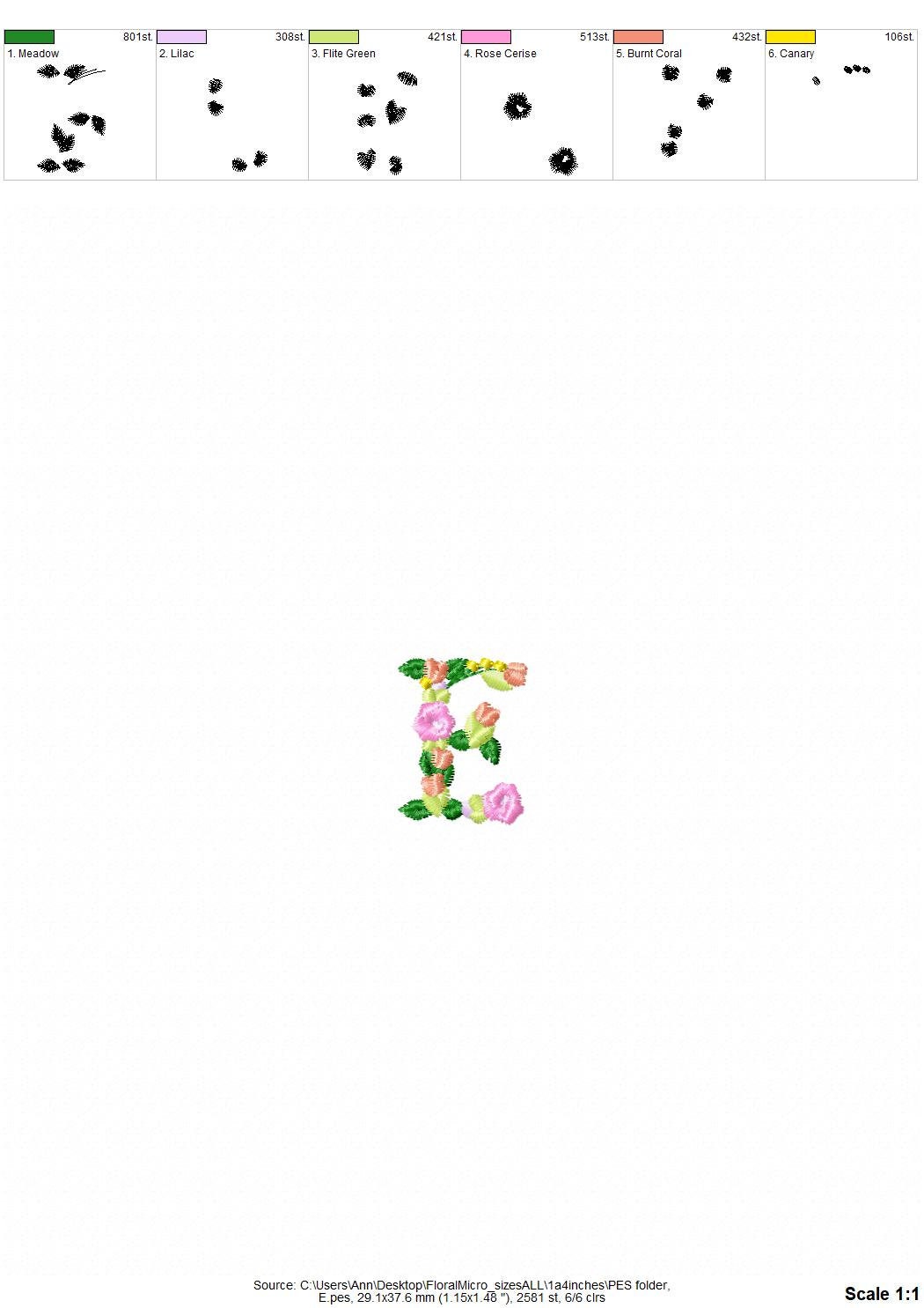 Mini Roses Floral Font