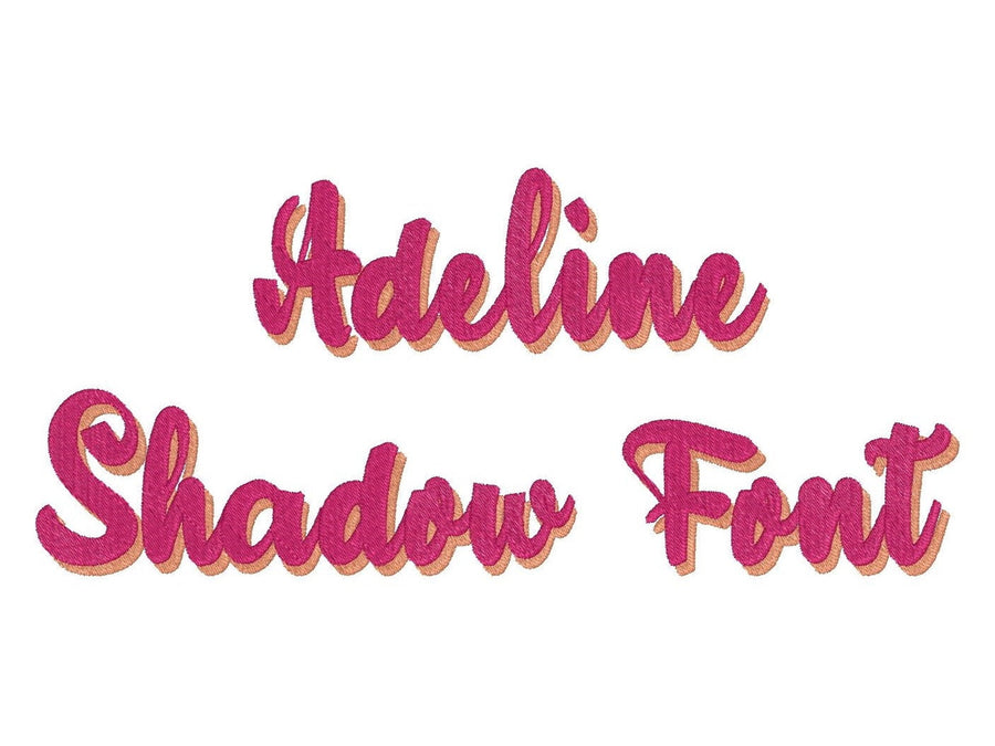 Adeline Script Shadow Font Fill Stitch
