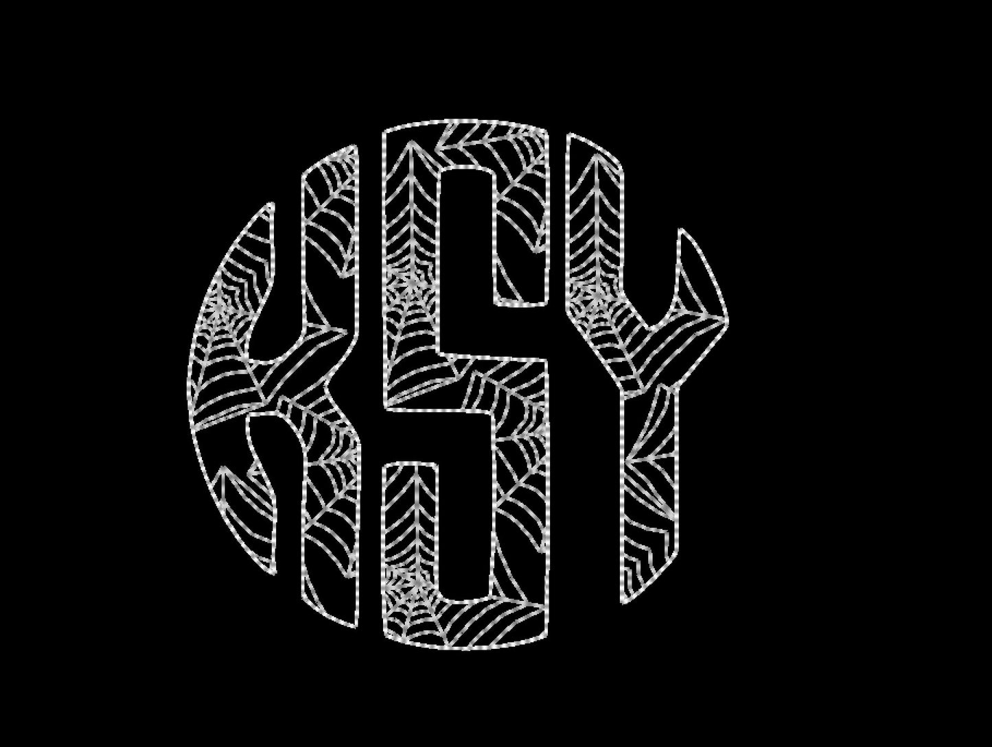Magic Spiderweb Circle Monogram