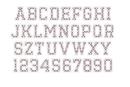 Floral Fill Light Stitch 2 Outlines Varsity Font