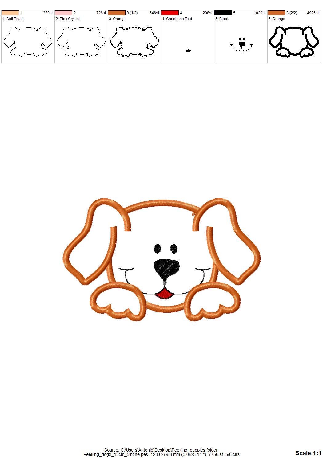 Cute Peeking Puppy Set of 3