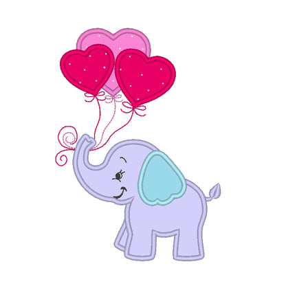 Valentine Elephant with Heart Balloon