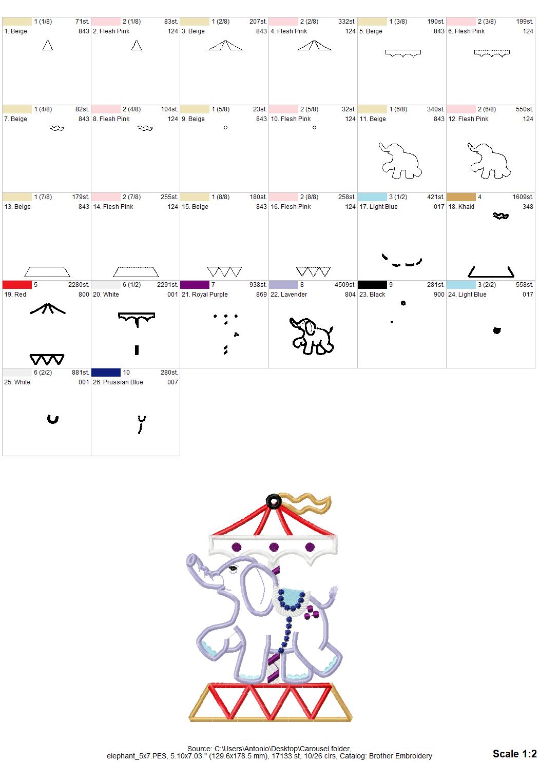Carousel Set of 6 animal