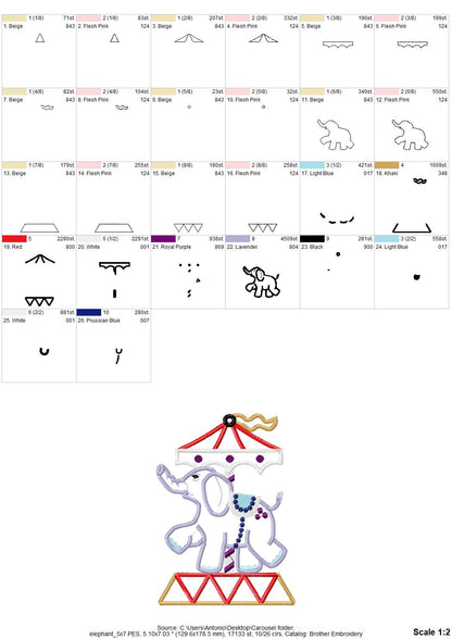 Carousel Set of 6 animal