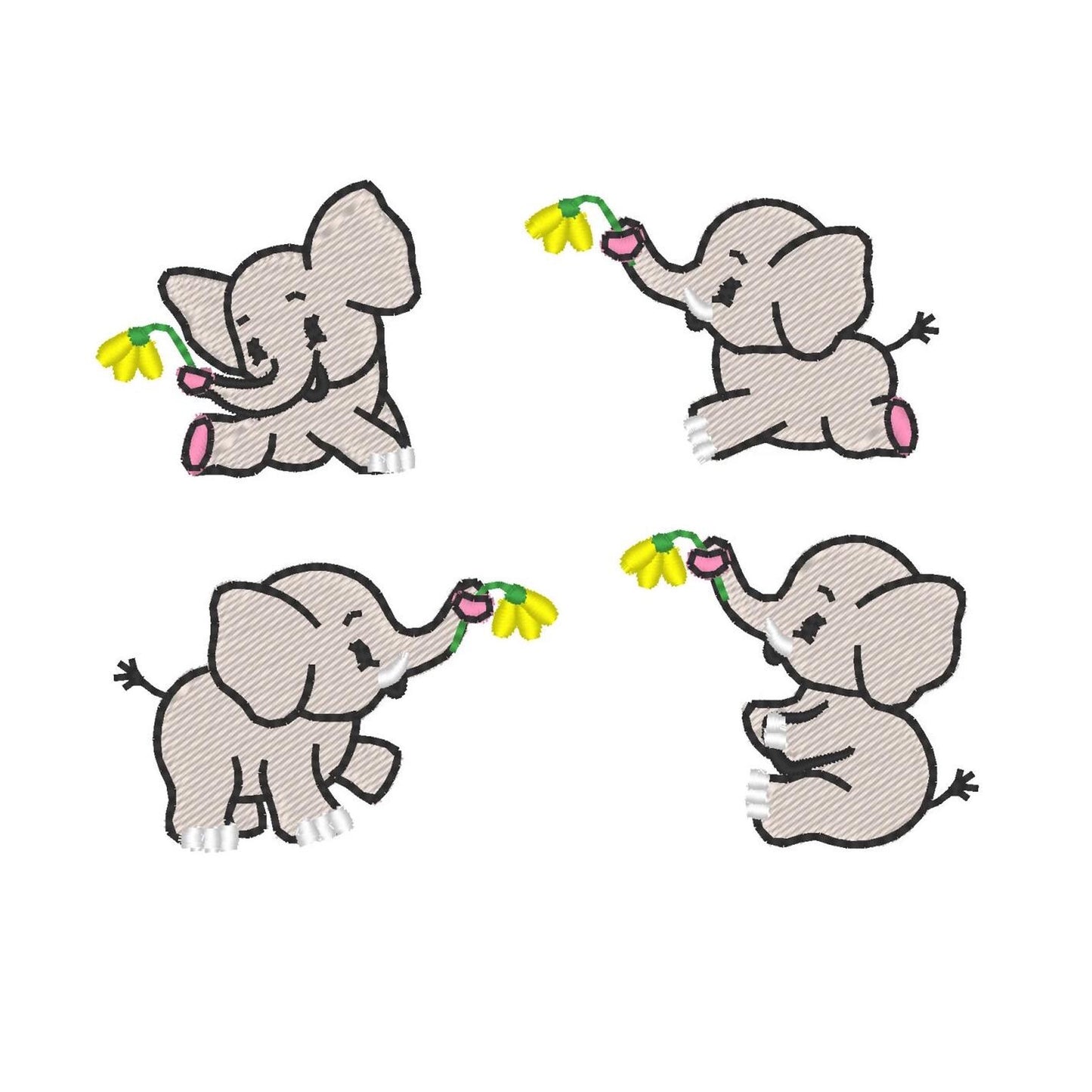 Mini Little Elephant Set of 4