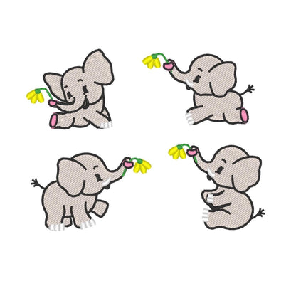 Mini Little Elephant Set of 4