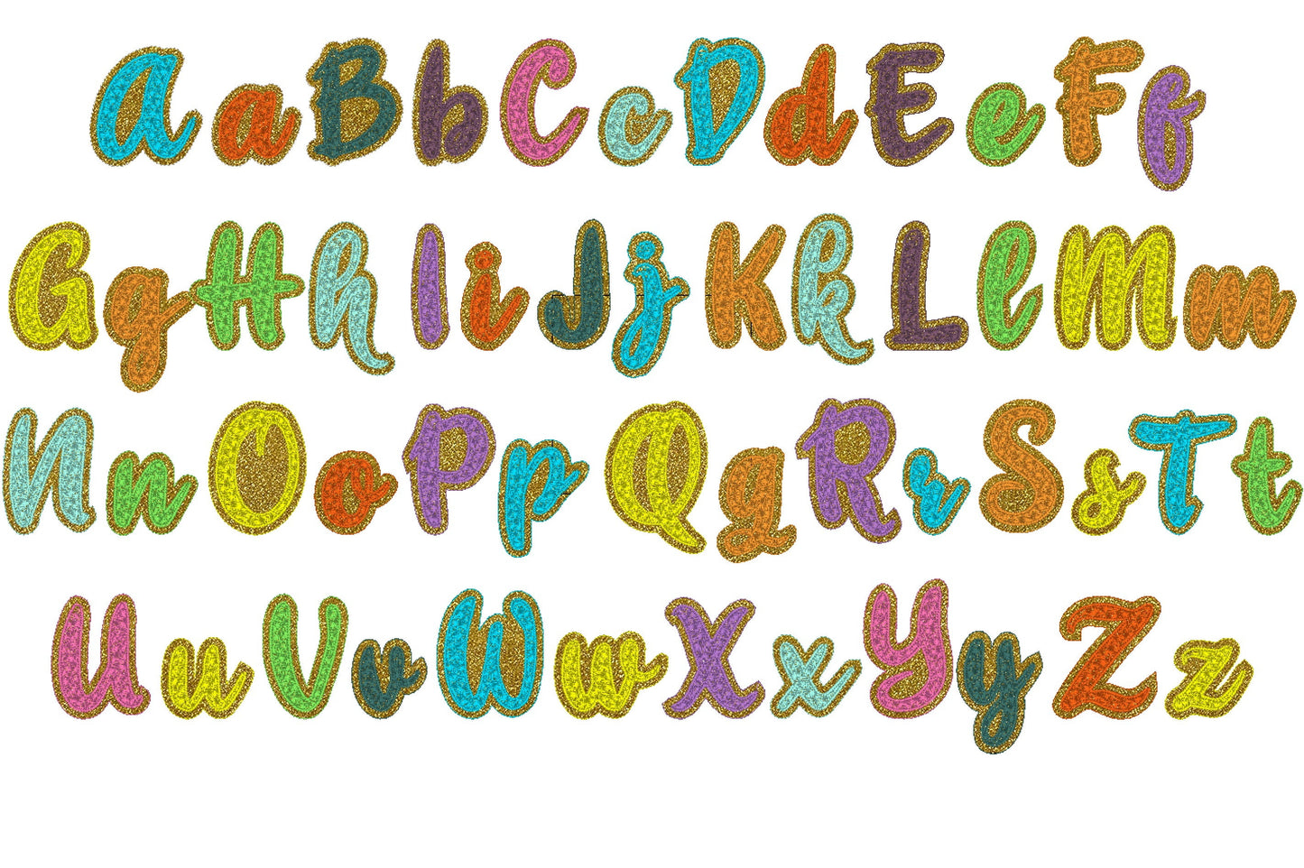 Desigual Faux Chenille Glitter HTV Vinyl Font