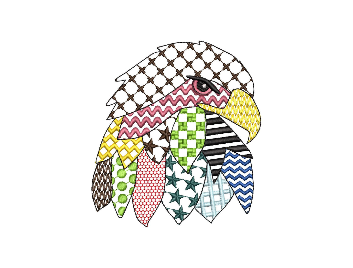 Patchwork Eagle awesome patterned wild bird Bald Eagle machine