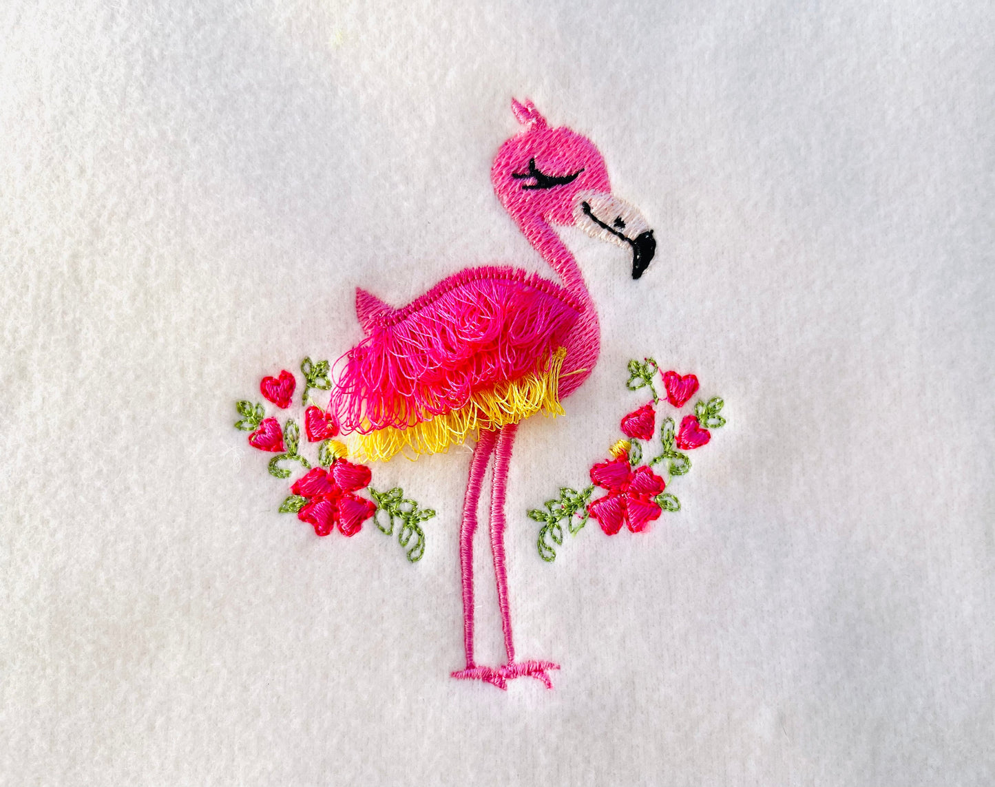 Fringed Floral Flamingo